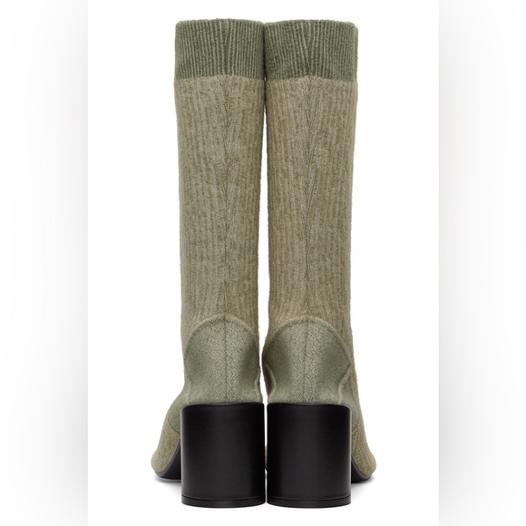 MM6 Maison Margiela Gray Knit Tabi Boots - Picture 3 of 5